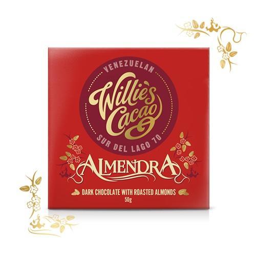 Čokoláda Willie´s Cacao Almendra horká s mandlami, 70%,50g