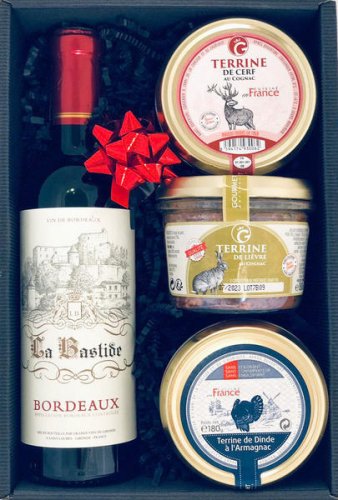 Darčekový box "Prelude Gurmand" s vínom Bordeaux 0,375l