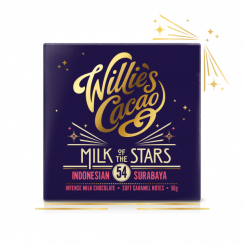 Čokoláda Willie's Cacao mliečna MILK OF THE STARS, Indonesian Surubaya 54%, 50g